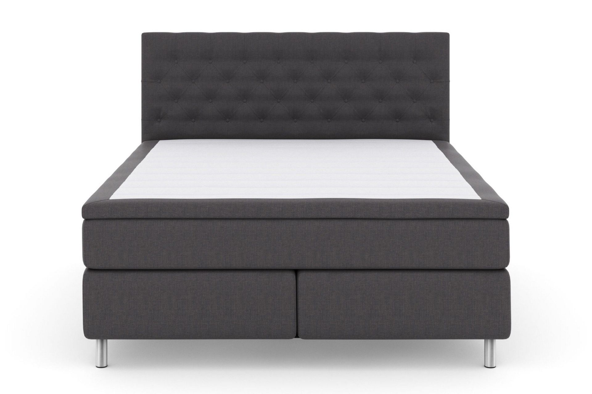 Select No 6 Komplett Sengepakke 160x200 Medium Memory/Pocket - Mørkegrå/Metallben