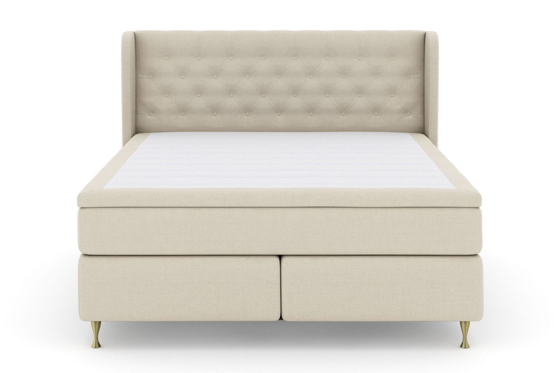 Select No 6 Komplett Sengepakke 180x200 Fast Memory/Pocket - Beige/Gullben