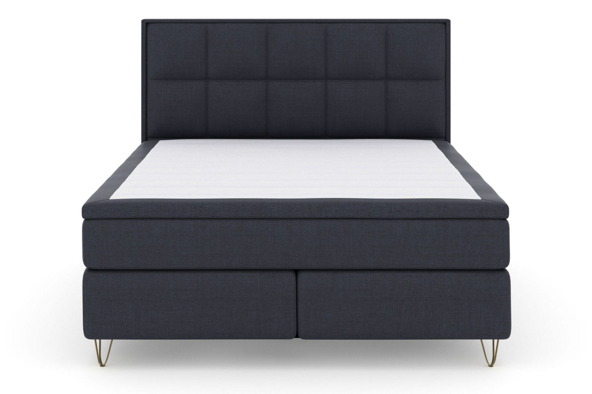 Select No 6 Komplett Sengepakke 180x200 Fast Watergel - Blå/V-formede Metallben