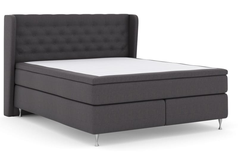 Select No 6 Komplett Sengepakke 180x200 Fast Watergel - Mørkegrå/Sølvben - Møbler - Senger - Komplett sengepakke