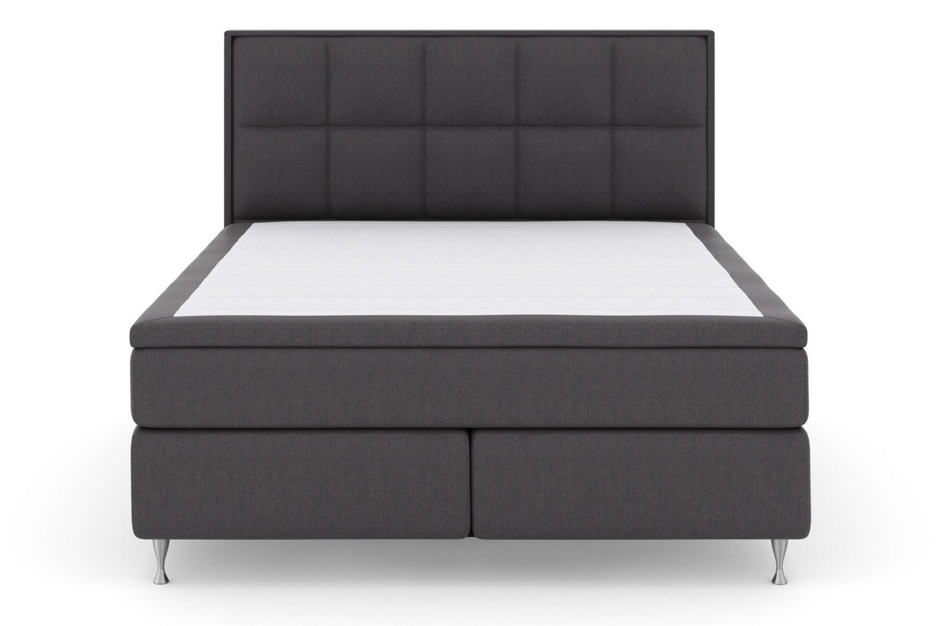 Select No 6 Komplett Sengepakke 180x200 Fast Watergel - Mørkegrå/Sølvben