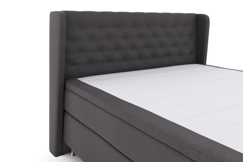 Select No 6 Komplett Sengepakke 180x200 Fast Watergel - Mørkegrå/Sølvben - Møbler - Senger - Komplett sengepakke