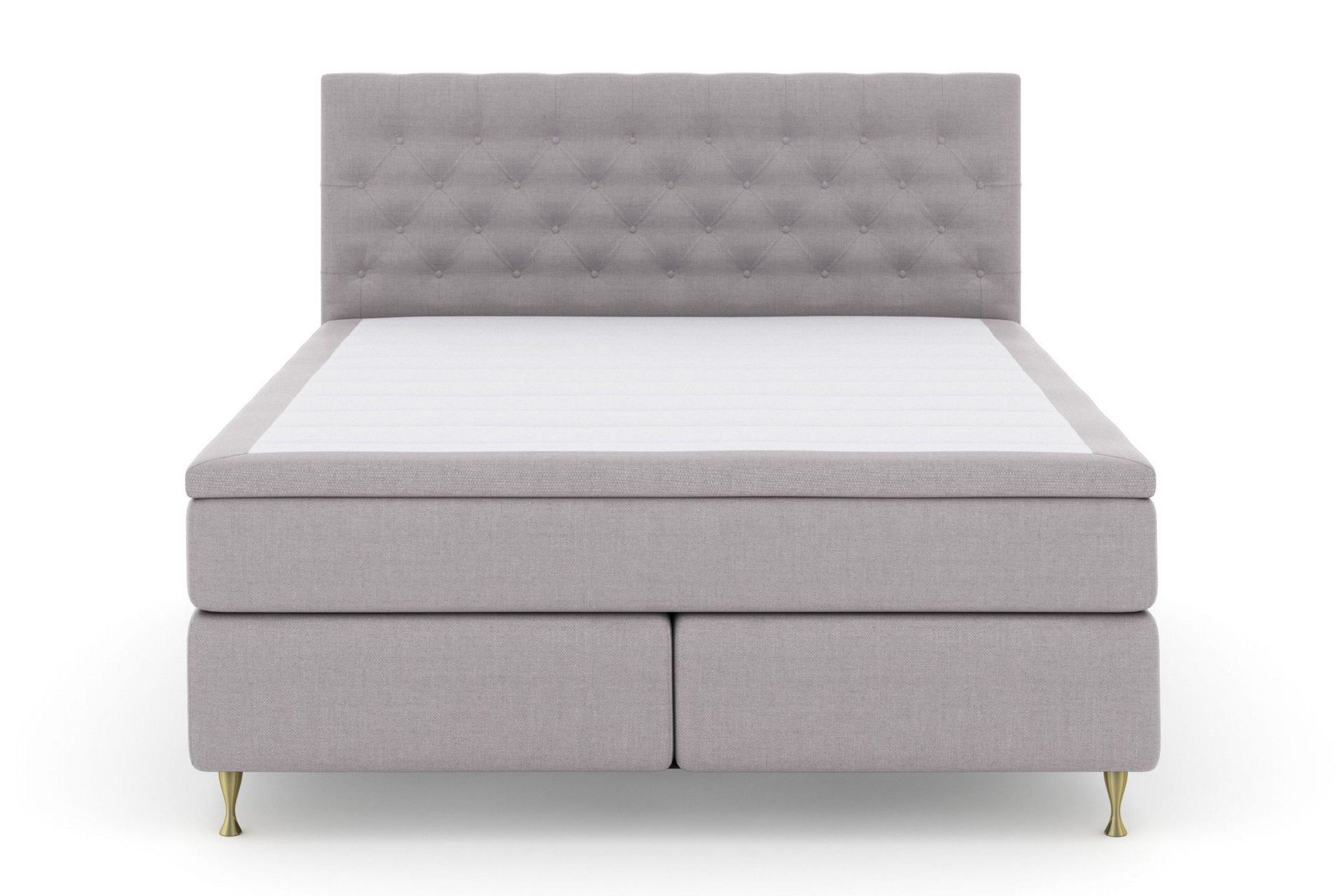 Select No 6 Komplett Sengepakke 180x200 Fast/Medium Watergel - Lysegrå/Gullben