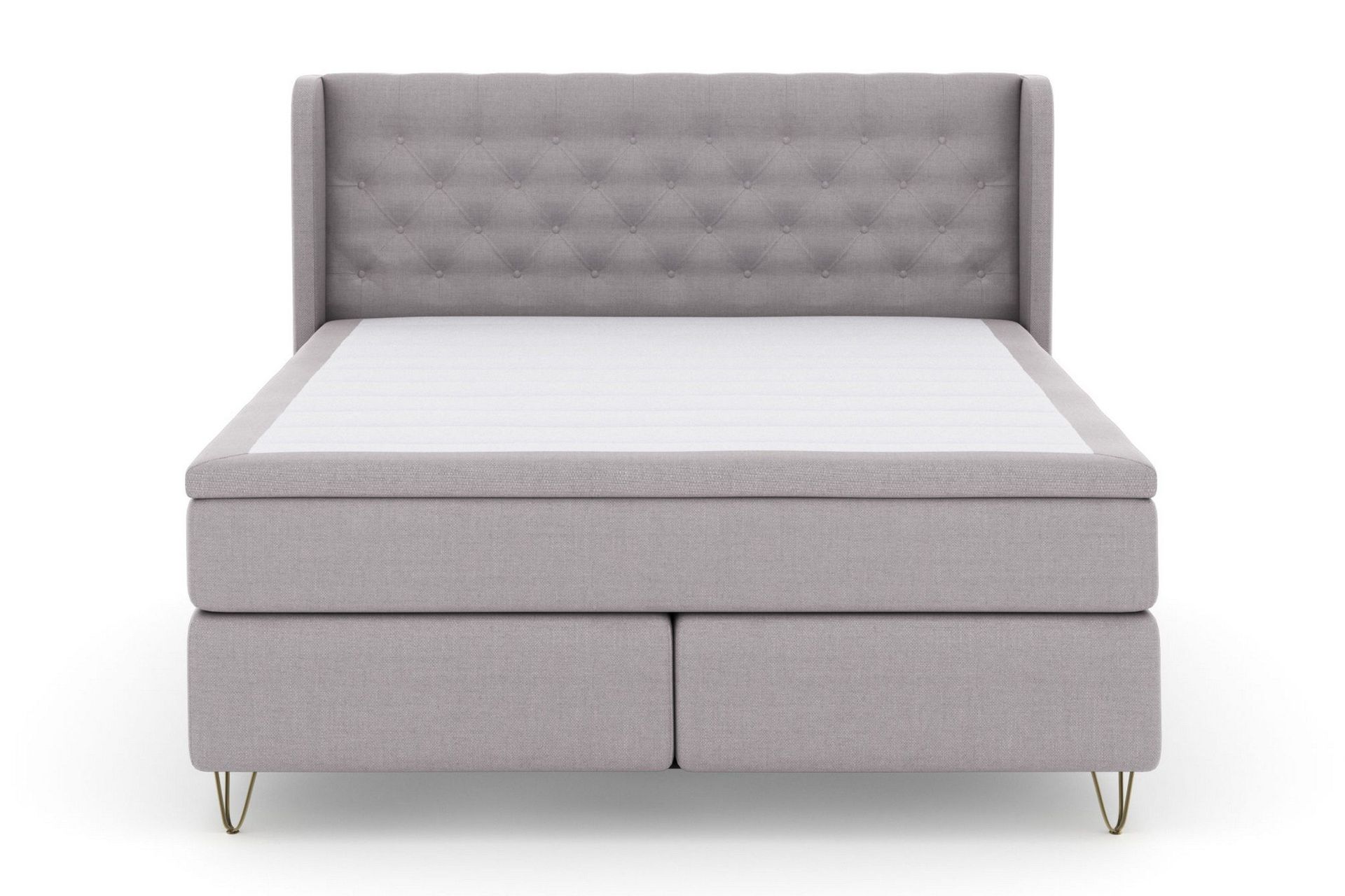 Select No 6 Komplett Sengepakke 180x200 Medium Memory/Pocket - Lysegrå/V-formede Metallben