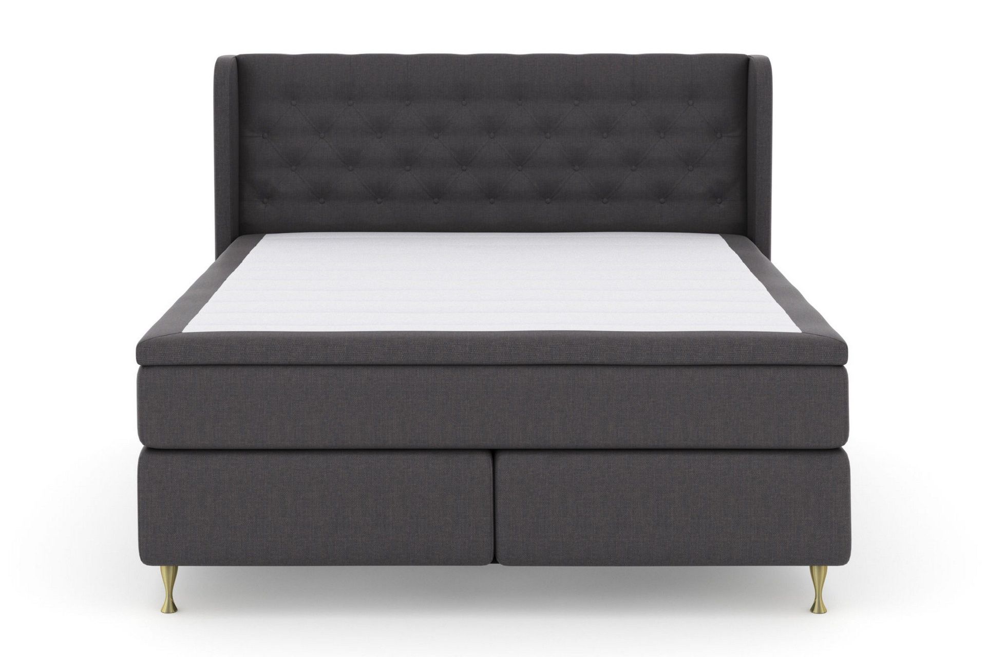 Select No 6 Komplett Sengepakke 180x200 Medium Memory/Pocket - Mørkegrå/Gullben