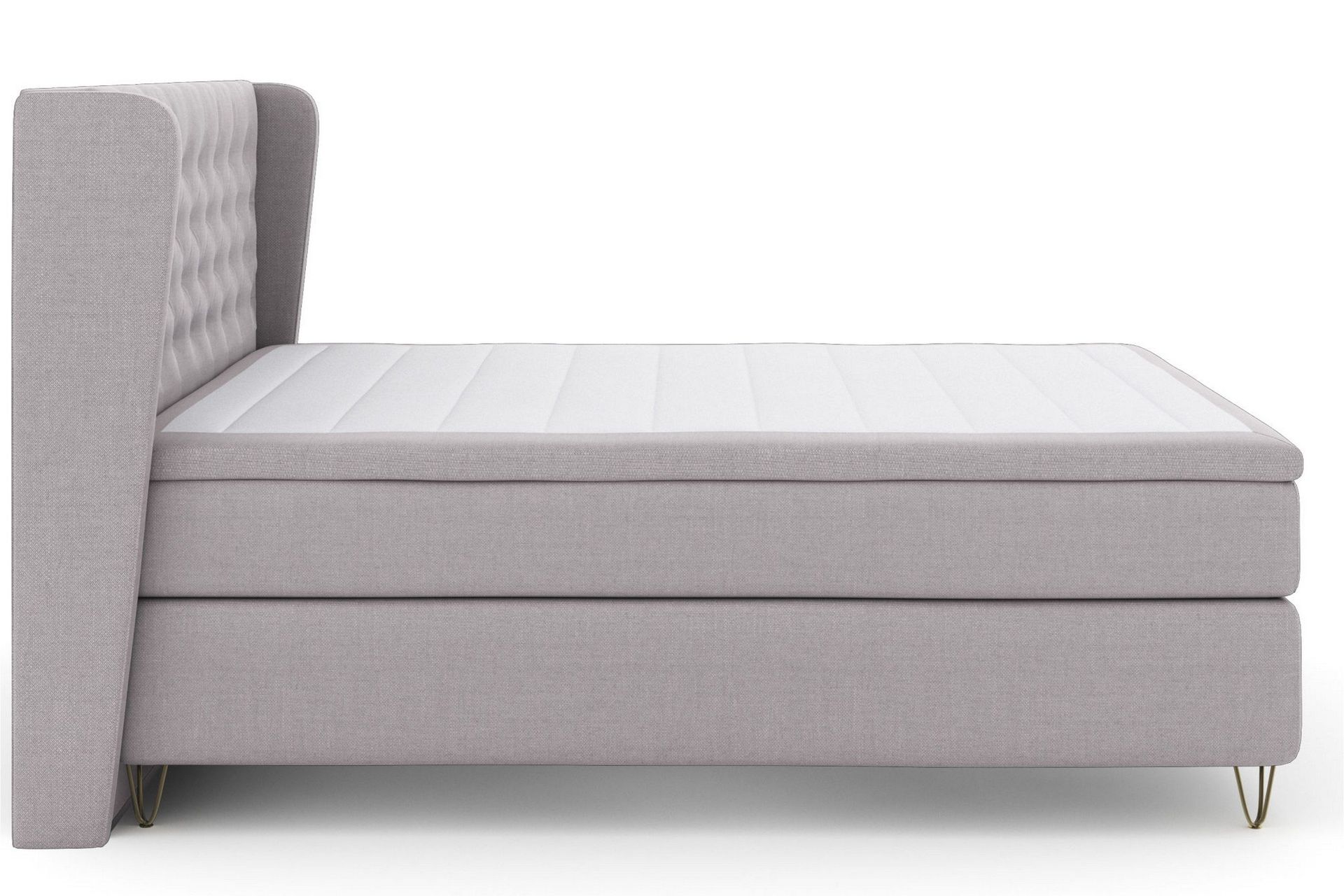 Select No 6 Komplett Sengepakke 180x200 Medium Watergel - Lysegrå/V-formede Metallben