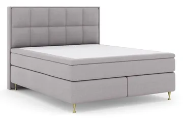 Select No 6 Komplett Sengepakke 210x210 Fast Memory/Pocket - Lysegrå/Gullben - Møbler - Senger - Komplett sengepakke