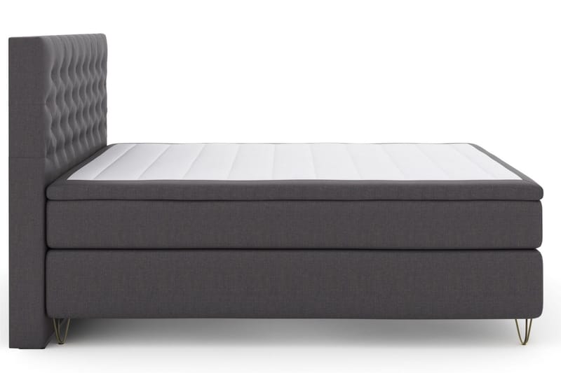 Select No 6 Komplett Sengepakke 210x210 Fast/Medium Watergel - Mørkegrå/V-formede Metallben - Møbler - Senger - Komplett sengepakke