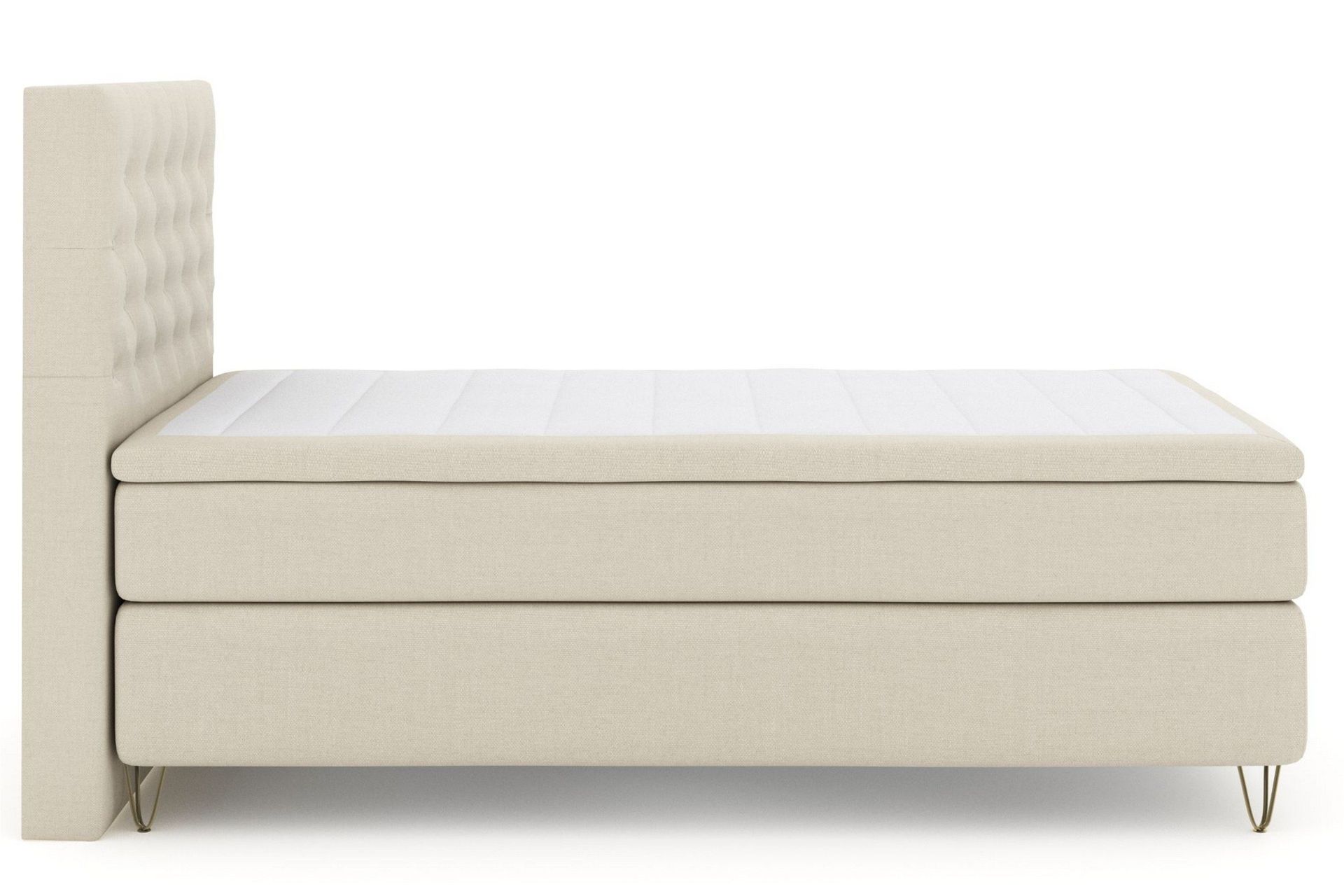 Select No 6 Kontinentalseng 120x200 Fast Lateks/Memory - Beige/V-formede Metallben