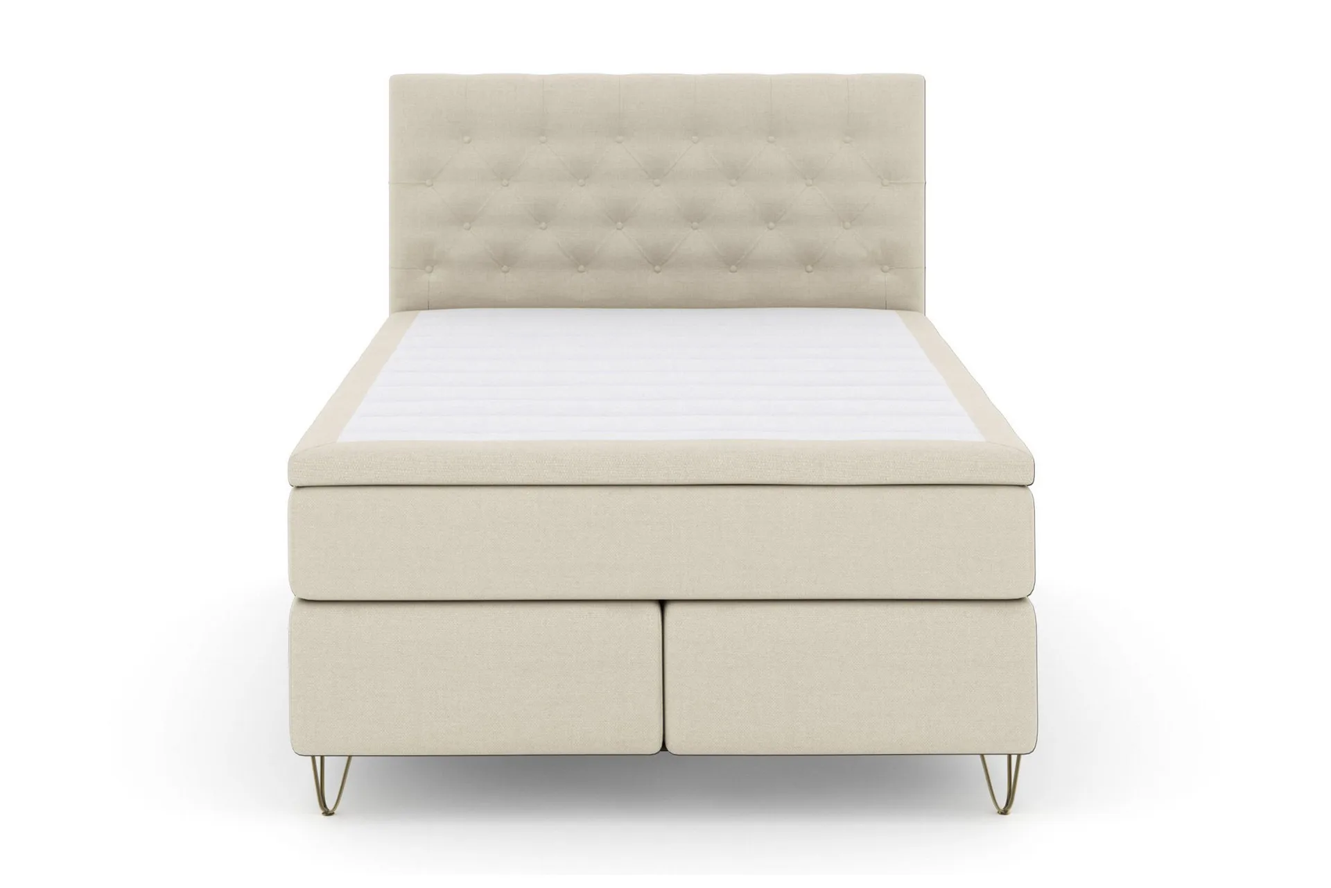 Select No 6 Kontinentalseng 140x200 Fast Lateks/Memory - Beige/V-formede Metallben