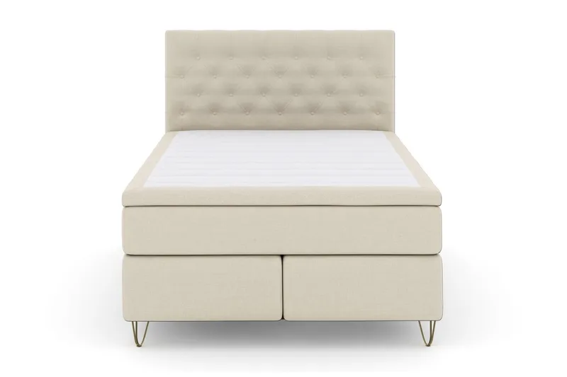 Select No 6 Kontinentalseng 140x200 Fast/Medium Lateks/Memor, Beige/V-formede Metallben