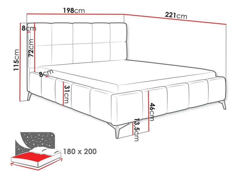 seng Amber Velluto 02 180x200 - beige - Møbler - Senger - Sengeramme & sengestamme