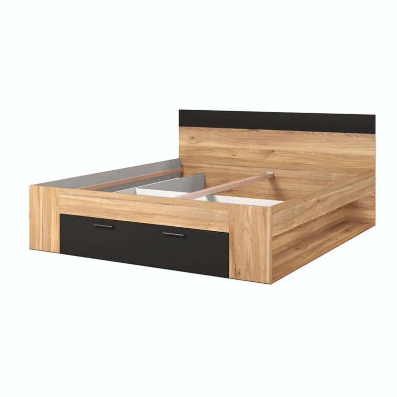 Seng Beta med Skuffer, 180 cm, Mauvella eik