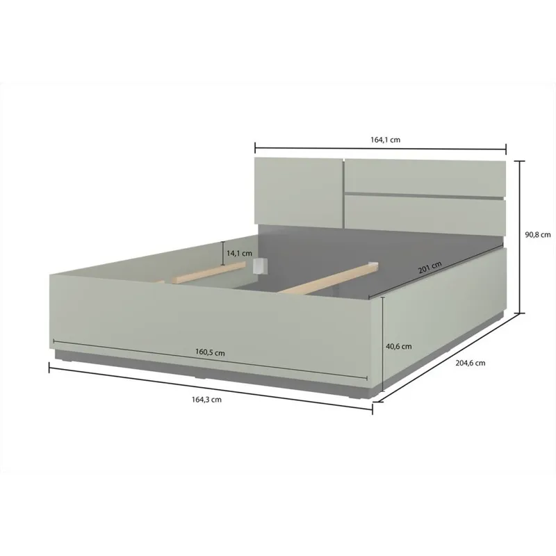 Seng Cross S - 160 cm, Grønn - Møbler - Senger - Sengeramme & sengestamme