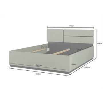 Seng Cross S - 160 cm, Grønn - Møbler - Senger - Sengeramme & sengestamme
