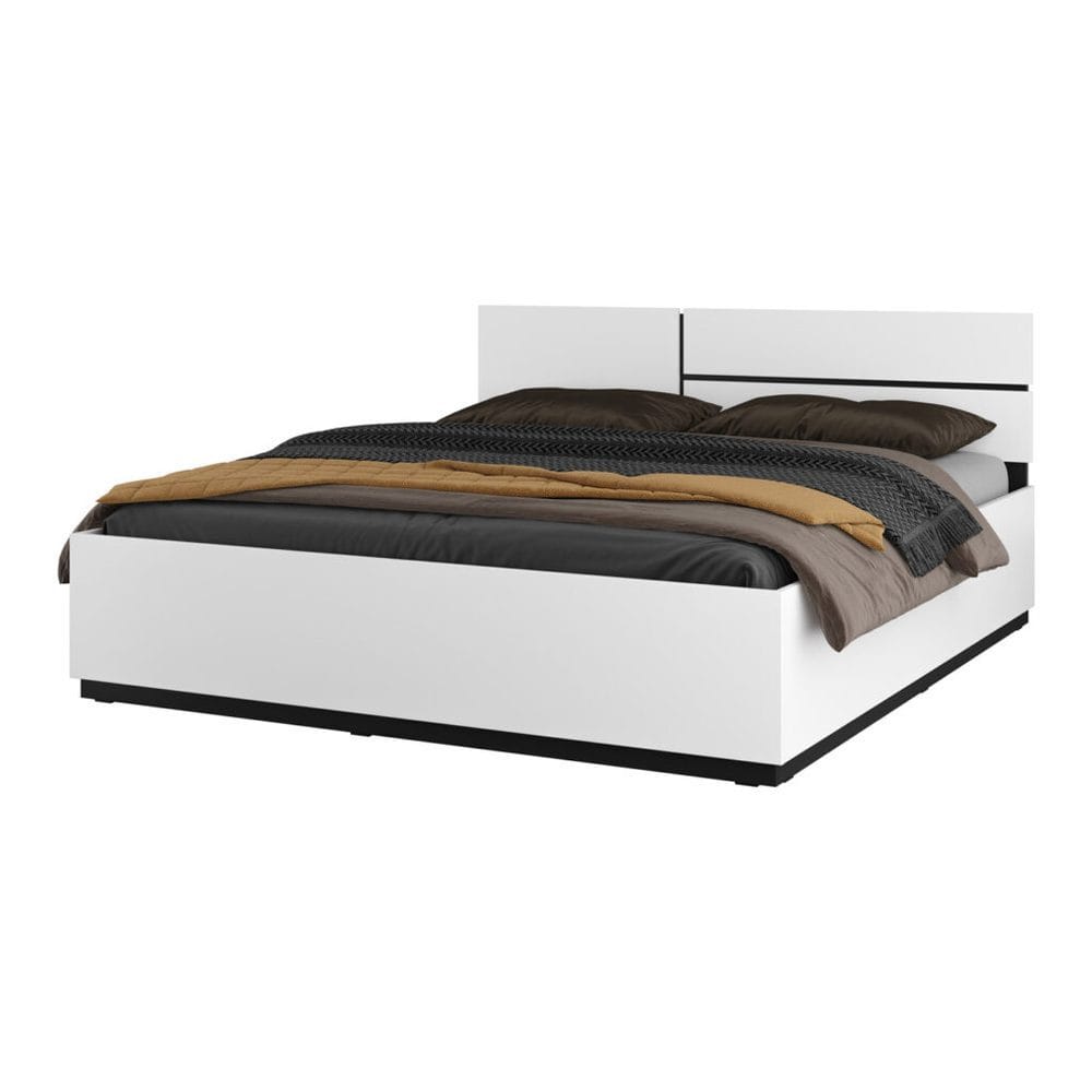 Seng Cross S med oppfellbar oppbevaring - 180 cm, Hvit