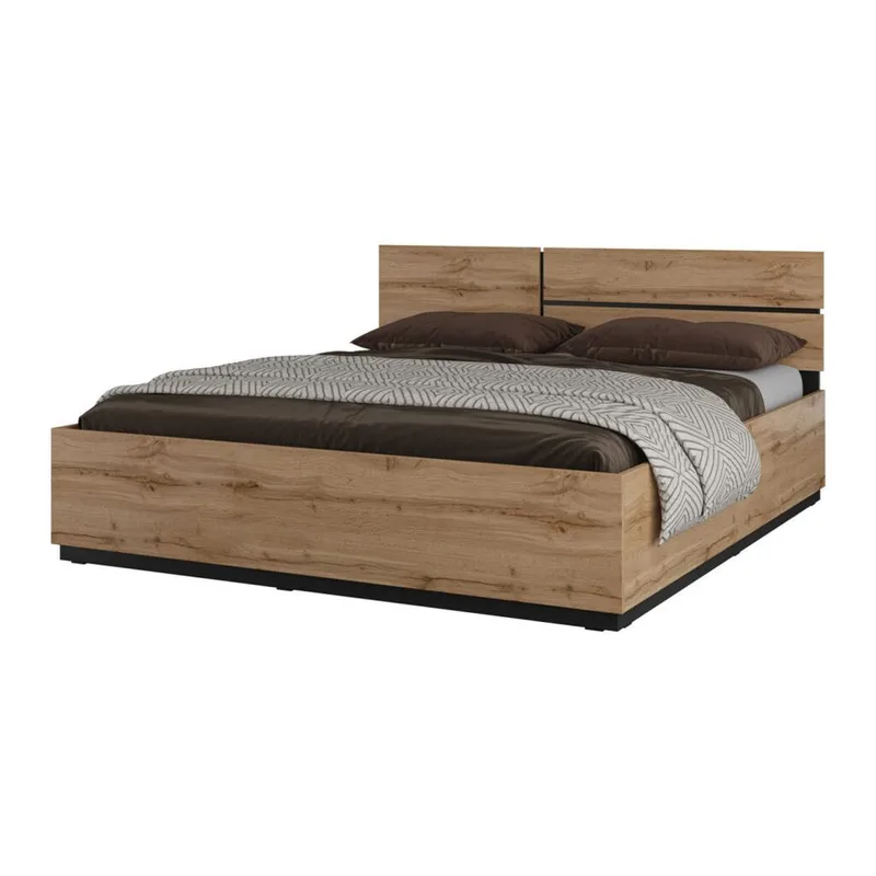 Seng Cross S med oppfellbar oppbevaring, 180 cm, Wotan eik
