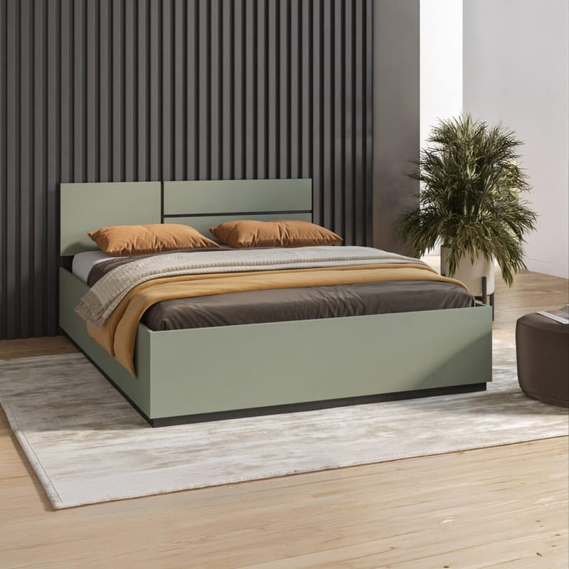 Seng Cross S med oppløftbar lagring - 160 cm, Grønn - Møbler - Senger - Sengeramme & sengestamme