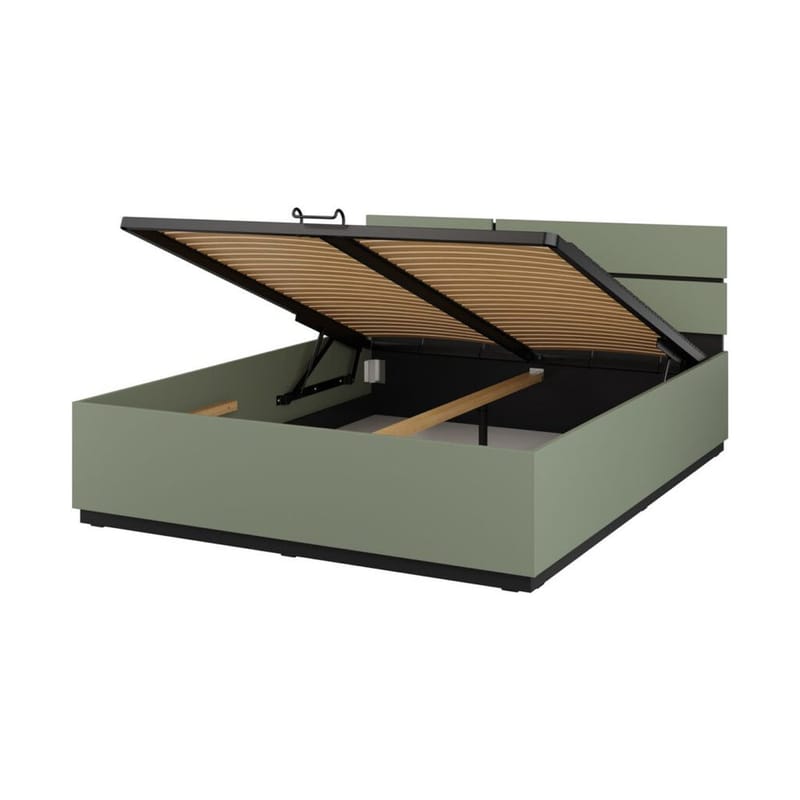 Seng Cross S med oppløftbar lagring - 160 cm, Grønn - Møbler - Senger - Sengeramme & sengestamme
