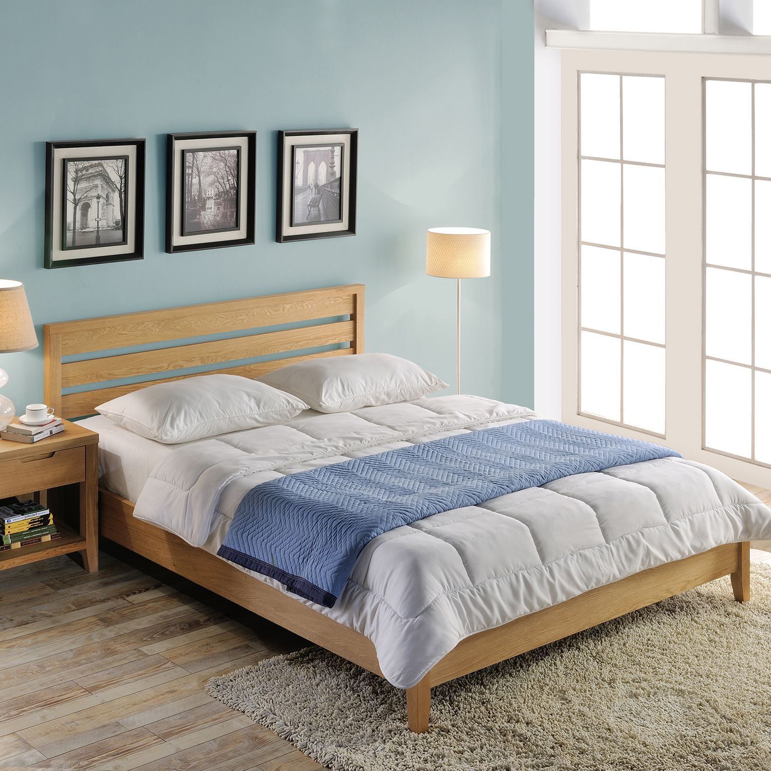 Seng HOME4YOU Chamba 160x200 cm med madrass Uno - naturlig