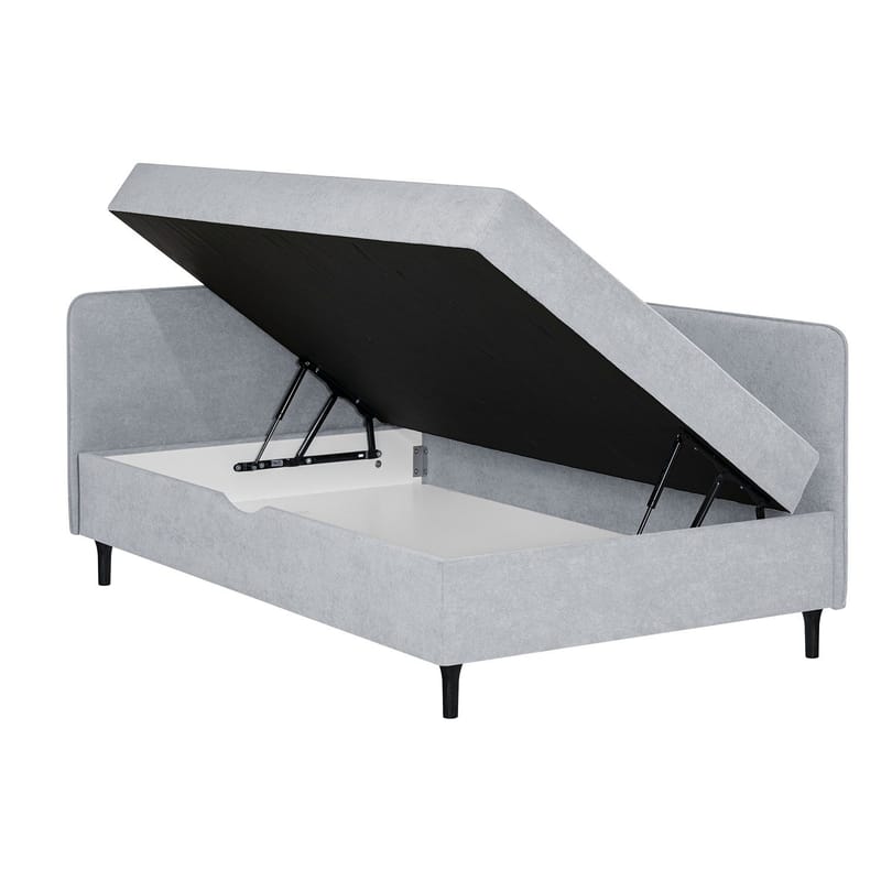 Seng HOME4YOU Henriette 120x200 cm, med oppbevaring 120x40x75 cm, Melamin med eikebark - Grå - Møbler - Senger - Sengeramme & sengestamme