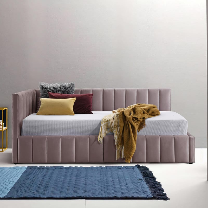 Seng HOME4YOU Jasper 90x200 cm 100x40xh115 cm, svart - Rosa - Møbler - Senger - Sengeramme & sengestamme