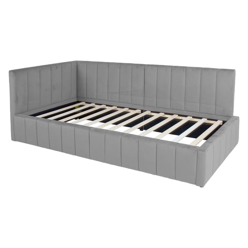 Seng HOME4YOU Jasper 90x200 cm 75x40xh102 cm, eik - Grå - Møbler - Senger - Sengeramme & sengestamme