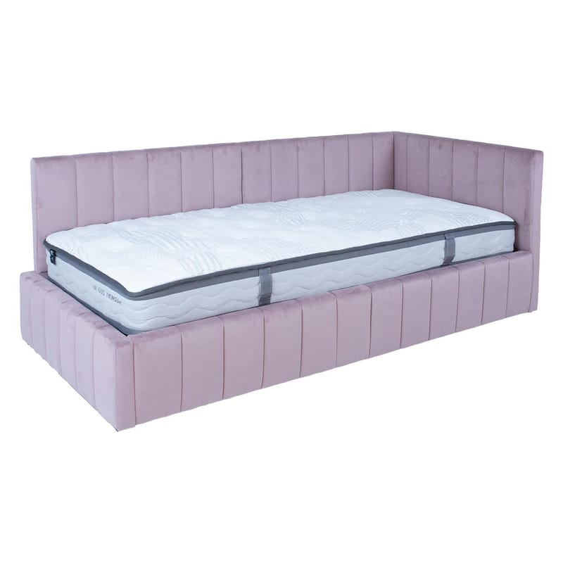 Seng HOME4YOU Jasper 90x200 cm med madrass Harmony Duo 100x40xh140 cm, eik - mauverosa - Møbler - Senger - Komplett sengepakke