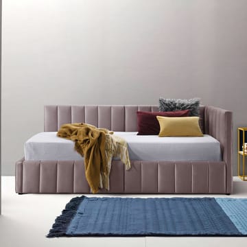 Seng HOME4YOU Jasper 90x200 cm med madrass Harmony Duo 100x40xh140 cm, eik - mauverosa - Møbler - Senger - Sengeramme & sengestamme