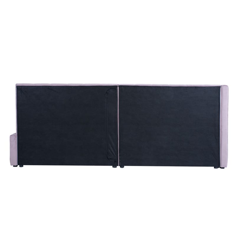 Seng HOME4YOU Jasper 90x200 cm med madrass Harmony Duo 100x40xh140 cm, eik - mauverosa - Møbler - Senger - Komplett sengepakke