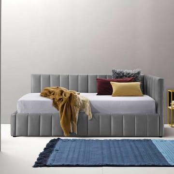Seng HOME4YOU Jasper 90x200 cm med madrass Harmony Duo 80x40xh85 cm, melamin med eikebark - grå - Møbler - Senger - Sengeramme & sengestamme