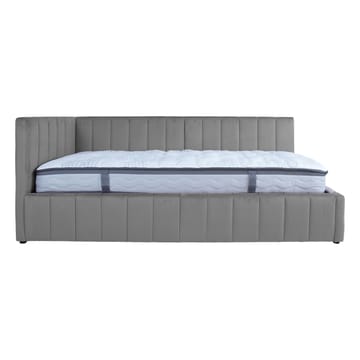 Seng HOME4YOU Jasper 90x200 cm med madrass Harmony Duo 80x40xh85 cm, melamin med eikebark - grå - Møbler - Senger - Sengeramme & sengestamme