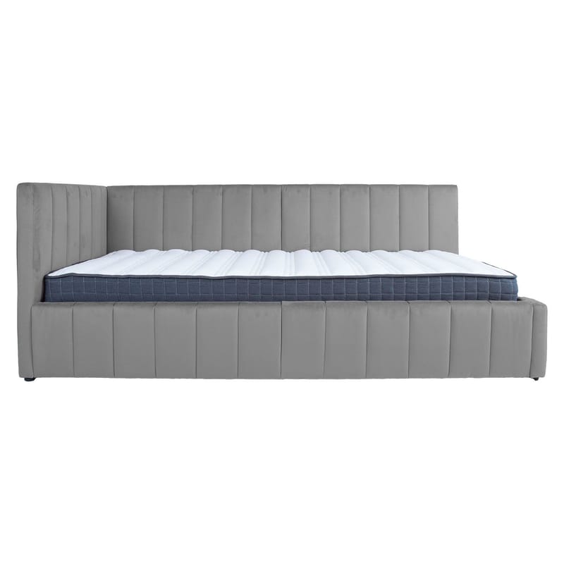 Seng HOME4YOU Jasper 90x200 cm med madrass Harmony Uno 106x40xh76 cm, Eik - grå - Møbler - Senger - Sengeramme & sengestamme