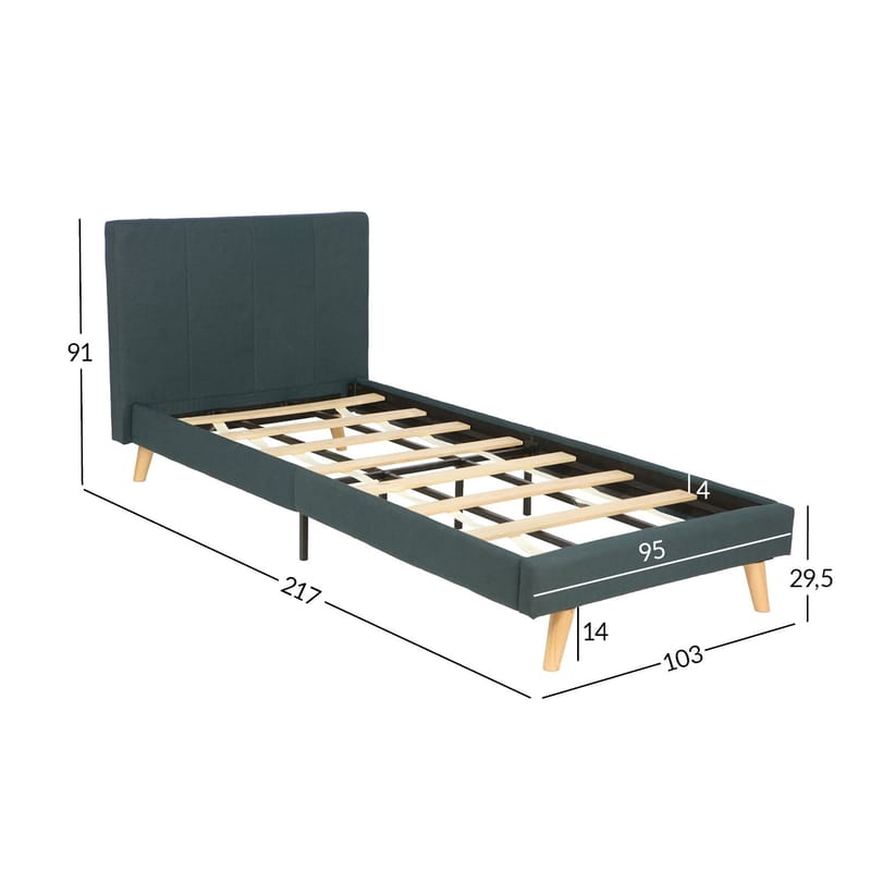 Seng HOME4YOU Juno 90x200 cm grå - grå - Møbler - Senger - Sengeramme & sengestamme