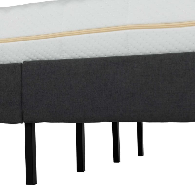 Seng HOME4YOU Juno 90x200 cm med madrass Kukka Duo 11 Zone grå - Grå - Møbler - Senger - Komplett sengepakke