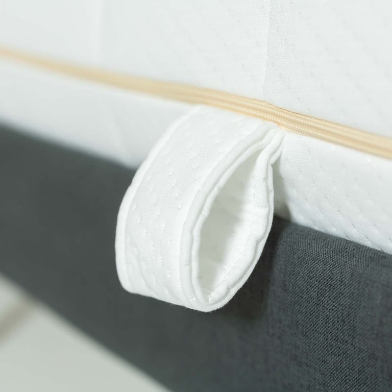 Seng HOME4YOU Juno 90x200 cm med madrass Kukka Duo 11 Zone grå - Grå - Møbler - Senger - Komplett sengepakke