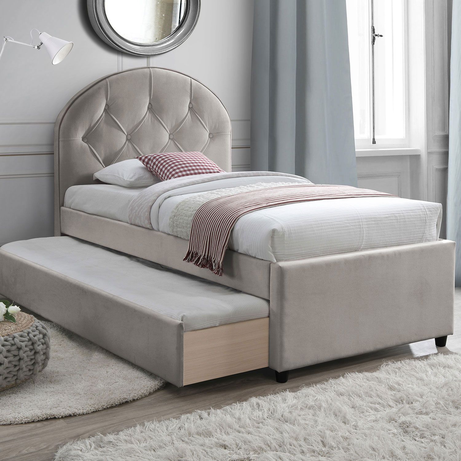Seng HOME4YOU Lara med madrass Harmony Duo Season 90x200 cm Champagne - champagne