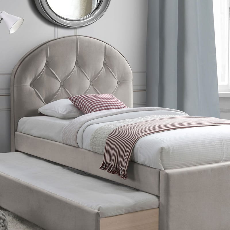 Seng HOME4YOU Lara med madrass Harmony Uno 90x200 cm champagne - champagne - Møbler - Senger - Komplett sengepakke