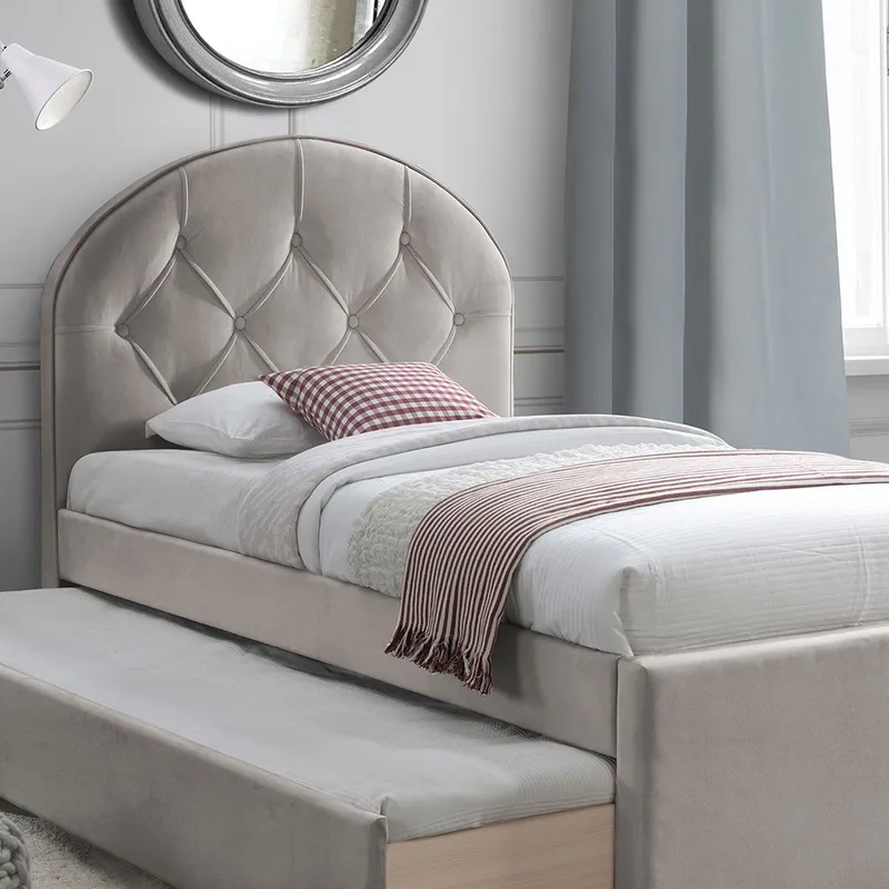 Seng HOME4YOU Lara med to madrasser Harmony Uno 90x200 cm Champagne - Champagne - Møbler - Senger - Komplett sengepakke