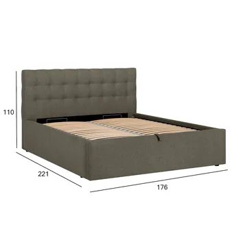 Seng HOME4YOU Leena 160x200 cm Mørk beige - Mørk beige - Møbler - Senger - Sengeramme & sengestamme