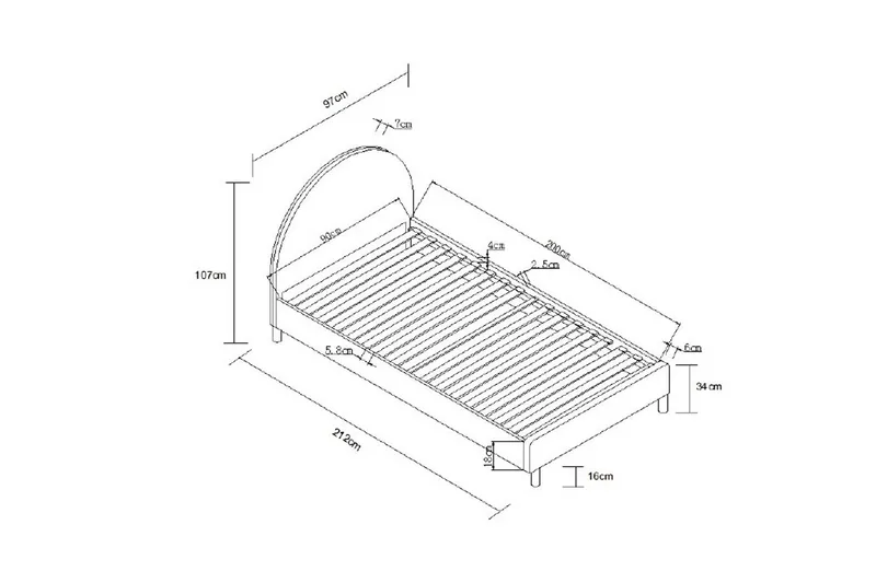 Seng Måne Oliven Grønn, 90 x 200 cm - Oliven Grønn, 90 x 200 cm - Møbler - Senger - Sengeramme & sengestamme