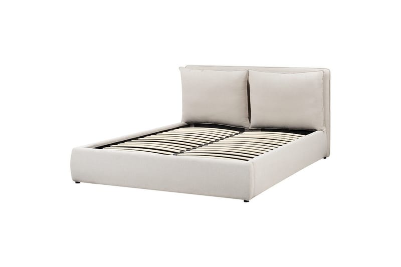 Seng med lagring Bajonna - Beige, 160x200 cm - Møbler - Senger - Sengeramme & sengestamme