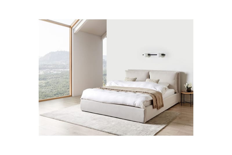 Seng med lagring Bajonna - Beige, 180x200 cm - Møbler - Senger - Sengeramme & sengestamme