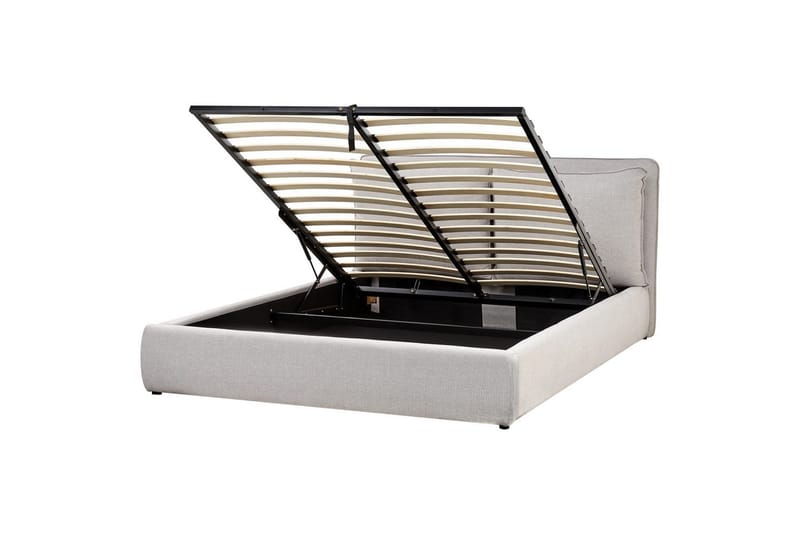 Seng med lagring Bajonna, Grå, 160x200 cm