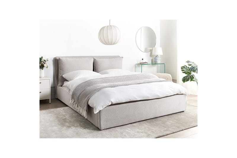 Seng med lagring Bajonna - Grå, 160x200 cm - Møbler - Senger - Sengeramme & sengestamme