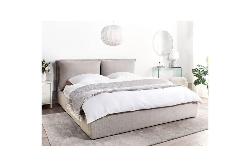 Seng med lagring Bajonna - Grå, 180x200 cm - Møbler - Senger - Sengeramme & sengestamme