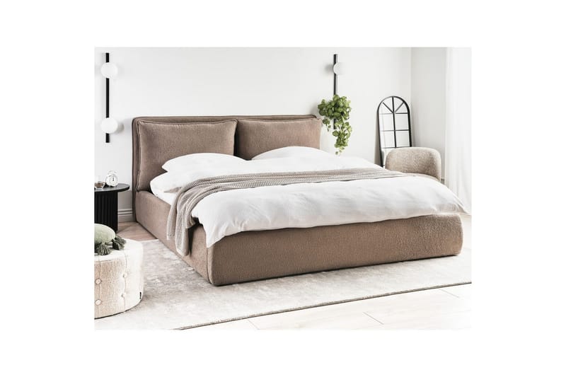 Seng med lagring Bajonna - Taupe, 180x200 cm - Møbler - Senger - Sengeramme & sengestamme