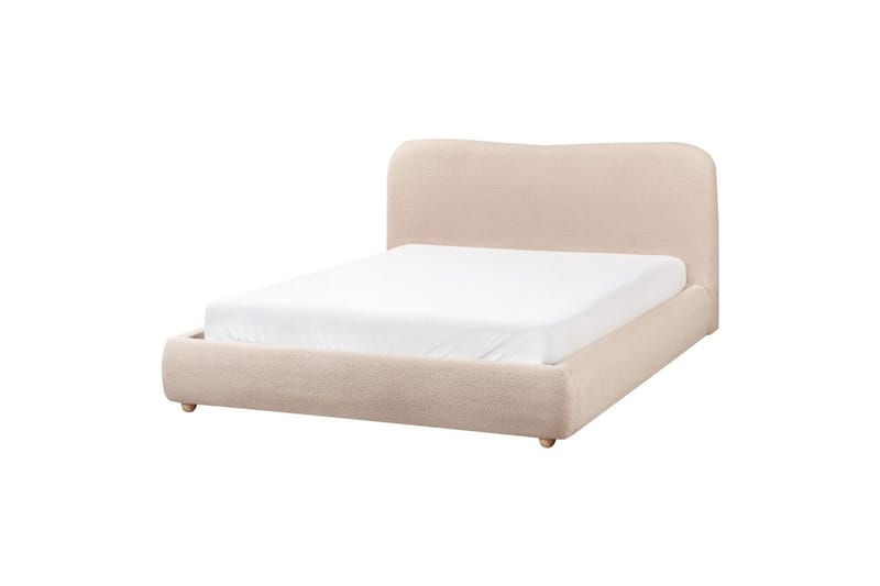 Seng med lagring Blagnac - Beige/Bouclé, 160x200 cm - Møbler - Senger - Sengeramme & sengestamme