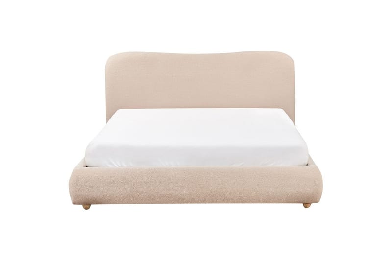 Seng med lagring Blagnac - Beige/Bouclé, 160x200 cm - Møbler - Senger - Sengeramme & sengestamme