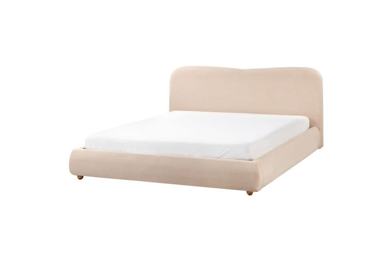 Seng med lagring Blagnac - Beige/Bouclé, 180x200 cm - Møbler - Senger - Sengeramme & sengestamme